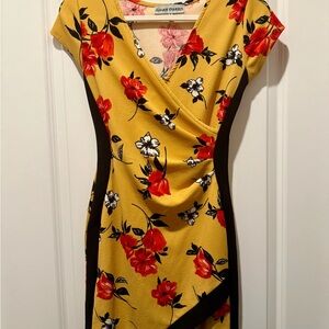 Yellow floral Mini Dress